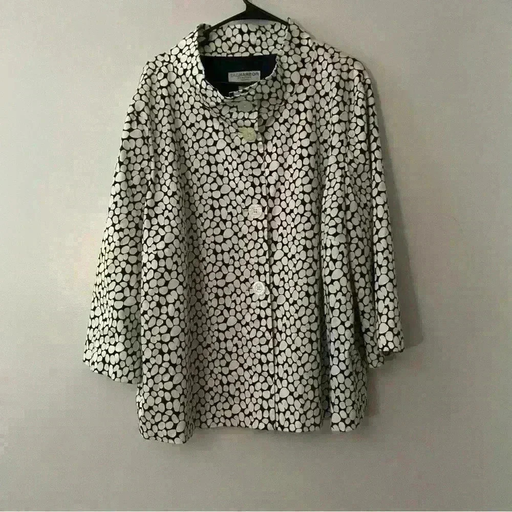 Sag Harbor Lightweight Jacket White and Dark Blue Size 24W